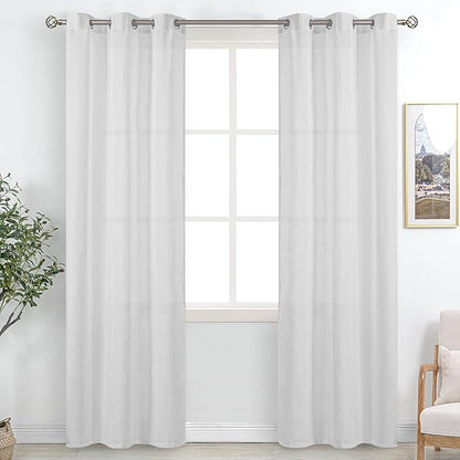 BGment Linen Sheer Curtains 84 Inches Long by BGment