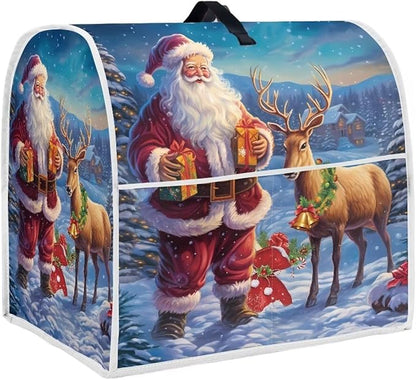 Christmas Stand Mixer Cover for Kitchen Aid 6-8 Qt Mixer, Santa Claus Elk Small by HUISEFOR