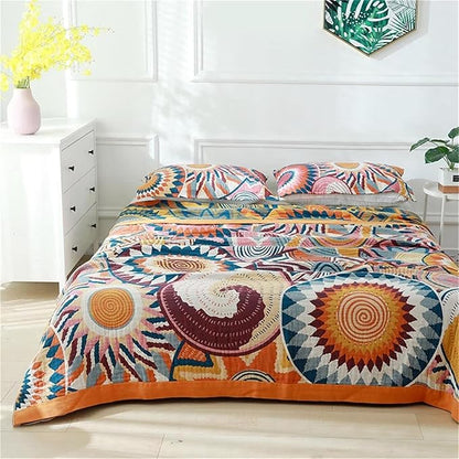 MSGKV Boho Throw Blanket for Bed Couch, 100% Cotton Throw Blankets 80''x 90'' - Image 3
