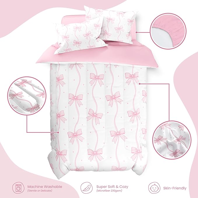 SANDJEST Bow Duvet Cover Sets Full Size - Image 3