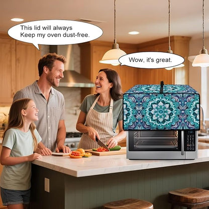 Boho Mandala Lotus Flower Print Microwave Oven Dust Cover - Image 4