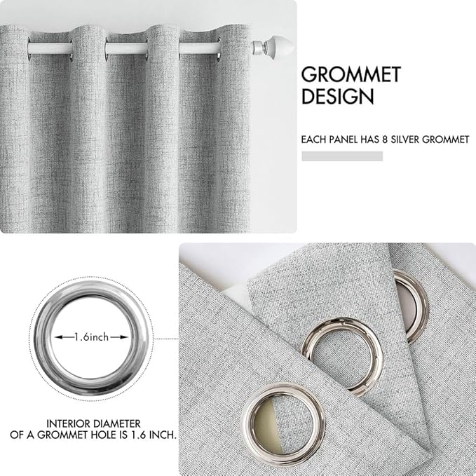 MIULEE 100% Blackout Linen Curtains - Image 4