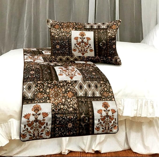 The HomeCentric King/Queen/Twin Brown Decorative Twin 53"x18" Bed Runner - Image 6