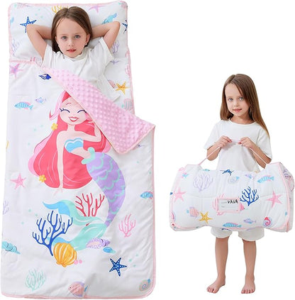 Toddler Nap Mat with Pillow and Blanket, Extra Large Rolled Napping Mats by Unknown