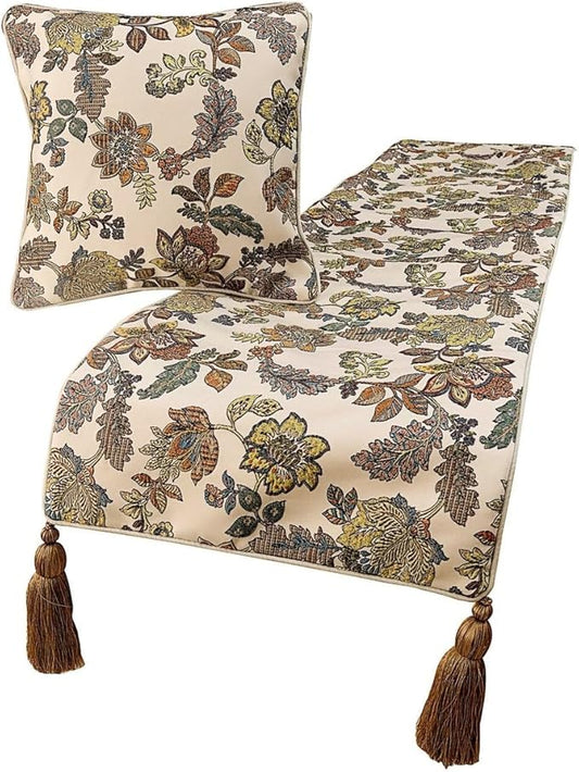 The HomeCentric King Queen Twin Multi Color & Ivory Handmade Twin 53"x18" Bed by TheHomeCentric
