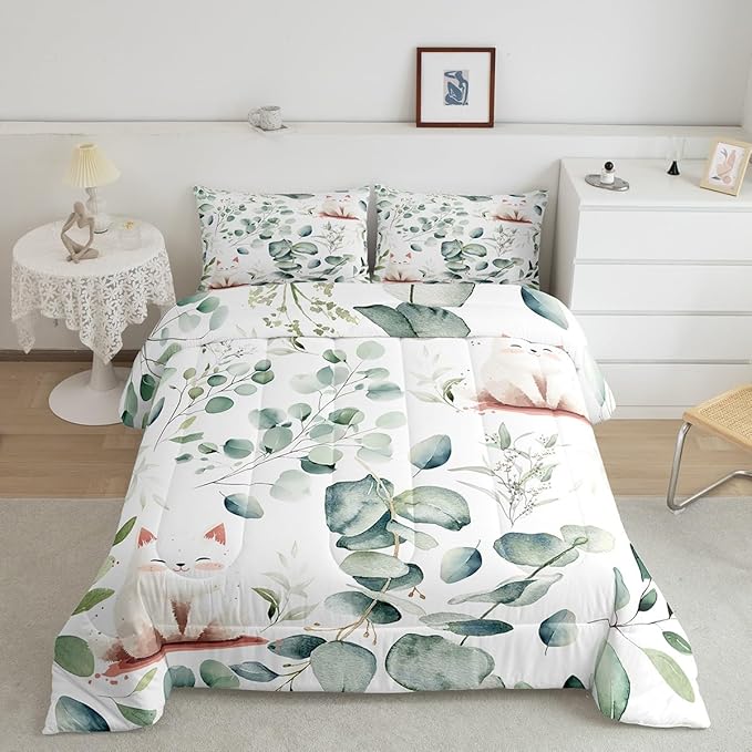 Erosebridal Kawaii Cat Toddler Comforter Set - Image 2