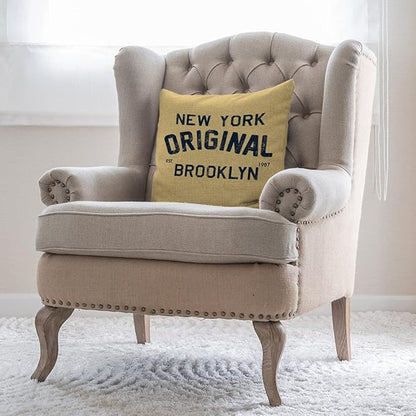 Moslion Original Lettering New York Brooklyn Vintage Throw Pillow Covers - Image 4