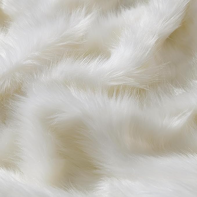 HORIMOTE HOME Luxury Plush Faux Fur Blanket, Long Pile White Throw Blanket - Image 5
