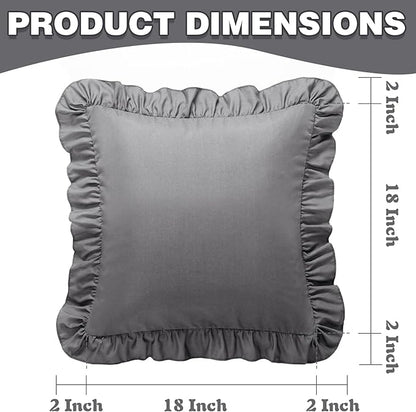 KKJIAF Ruffle Pillow Cases 18x18 Inches, Microfiber Wrinkle Resistant Pillow - Image 3