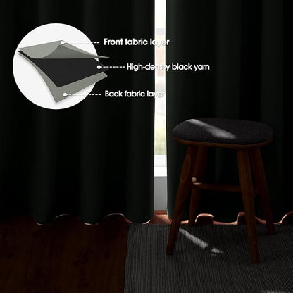 HOMEIDEAS Greyish Green Blackout Curtains - Image 4