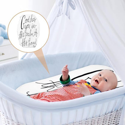 Knitted Bassinet Sheet Fitted Elastic Cradle Mattress Sheet Breathable - Image 2