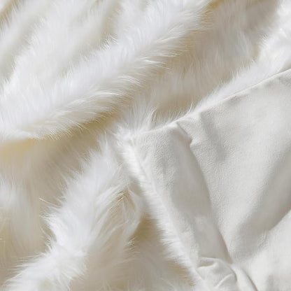 HORIMOTE HOME Luxury Plush Faux Fur Blanket, Long Pile White Throw Blanket - Image 4
