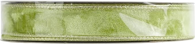 MEEDEE Moss Green and Gold Velvet Ribbon - Image 9