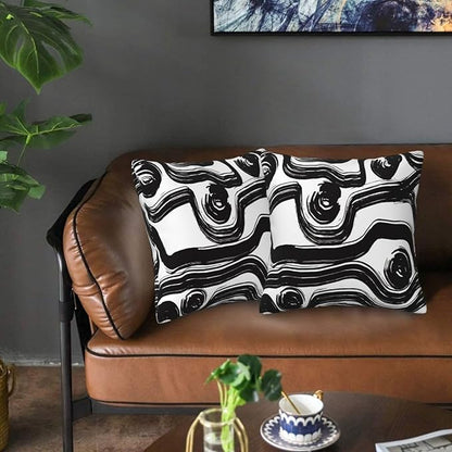 Black and White Striped Throw Pillow Covers 18x18 in Set of 2 Decorative Modern - Image 4