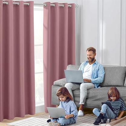 HOMEIDEAS Mauve Blackout Curtains - Image 2