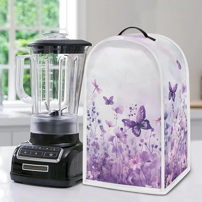Talayituse Butterfly Dragonfly Flower Print Blender Dust Cover, Fingerprint - Image 5