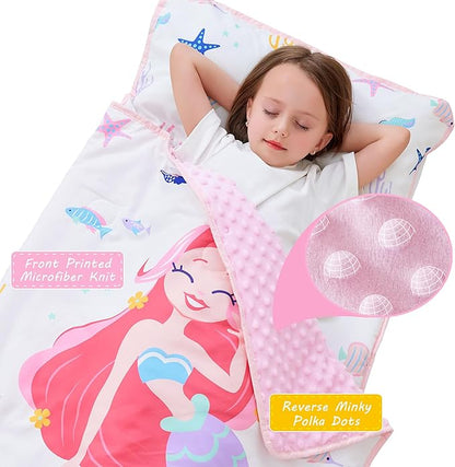 Toddler Nap Mat with Pillow and Blanket, Extra Large Rolled Napping Mats - Image 2