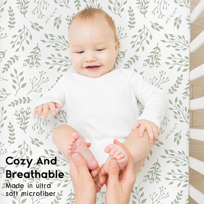 Yoofoss Baby Crib Sheets for Boys Girls, Fitted Crib Sheet 2 Pack for Standard - Image 4