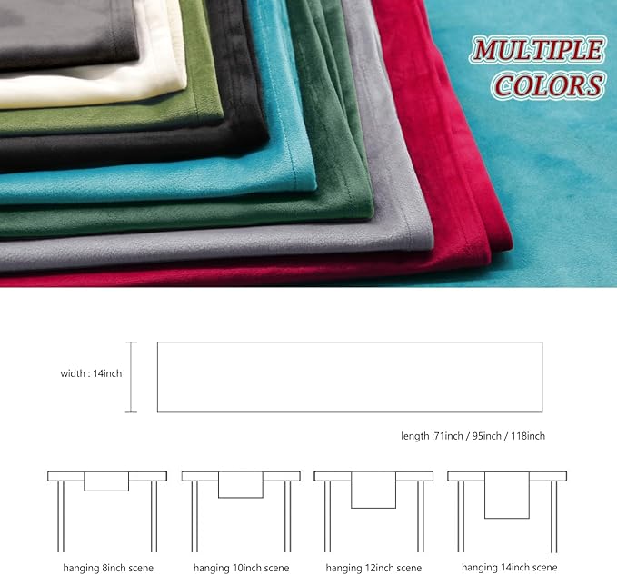BALCONY & FALCON Velvet Table Runner 14"x118" Silver Gray Luxury Machine - Image 5