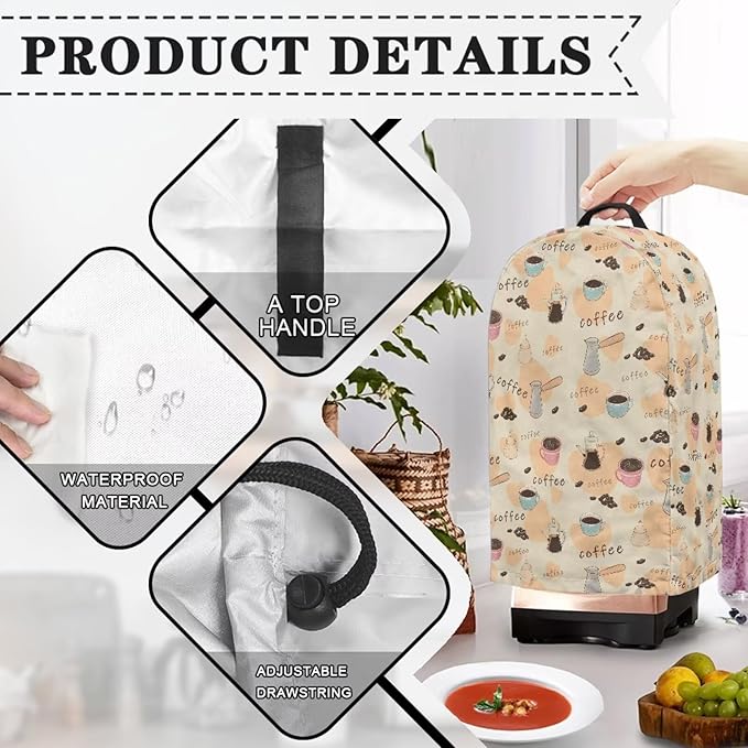 Coffee Theme Coffee Machine Dust Cover Mixer Hood Cover Blender Covers - Image 4