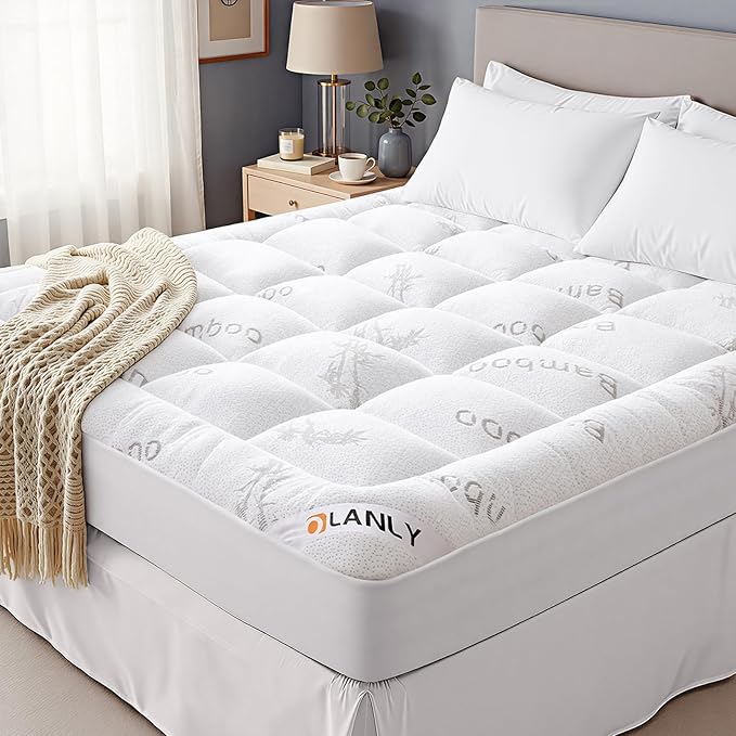 OLANLY Twin Mattress Topper – Viscose Made from Bamboo, Cooling Soft Twin by OLANLY