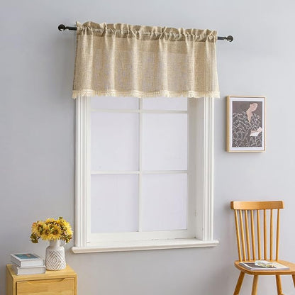 Beda Home Tassel Linen Textured Swag Valances - Image 5