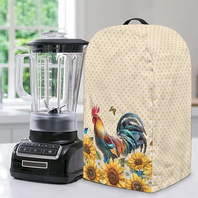 Rooster Sunflower Blender Dust Cover Stand Mixer or Coffee Maker Appliance by Annejudy