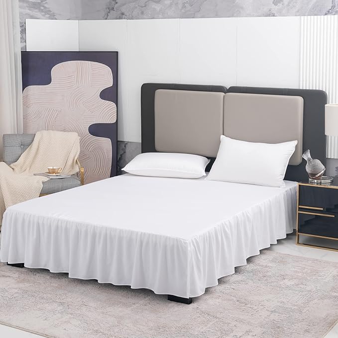 TSUTOMI Bed Skirt King Size Ruffled Bed Skirt - Image 5
