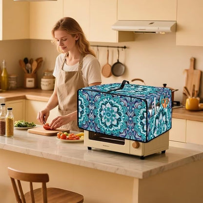 Boho Mandala Lotus Flower Print Microwave Oven Dust Cover - Image 2