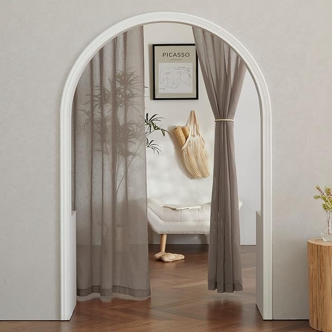 NICETOWN Sheer Linen Curtains 108" Long - Image 2