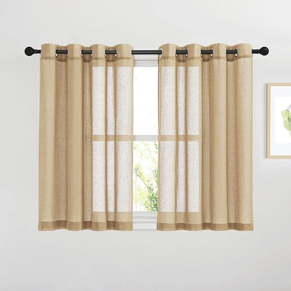 NICETOWN Linen Curtains 45 inch Length by NICETOWN