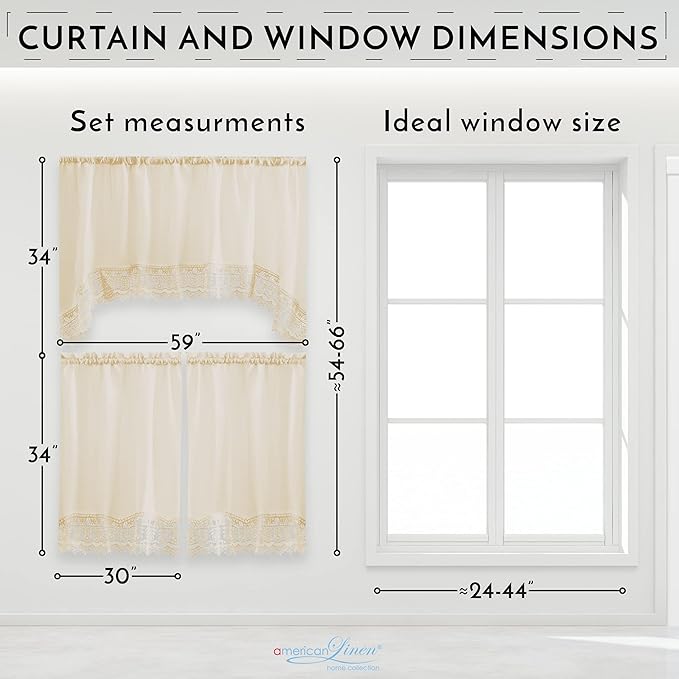 American Linen Café Curtains for Kitchen, Bathroom Curtains - Image 6