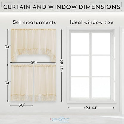American Linen Café Curtains for Kitchen, Bathroom Curtains - Image 6