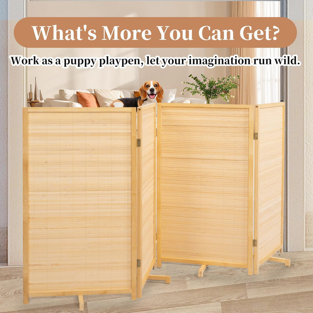 Room Divider Folding Privacy Screens,Hand-Made Natural Bamboo Room Dividers