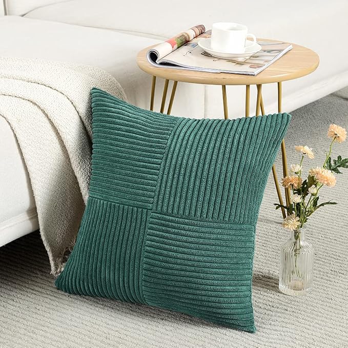 Fancy Homi 2 Packs Teal Samll Decorative Throw Pillow Covers 12x12 Inch - Image 2