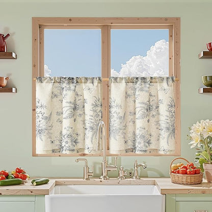 jinchan Half Window Curtains Small Drapes by JINCHAN