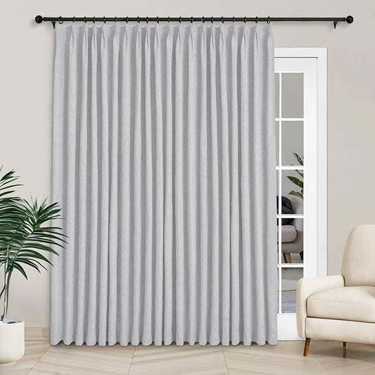 Macochico Extra Wide 100% Blackout Linen Curtains by Macochico