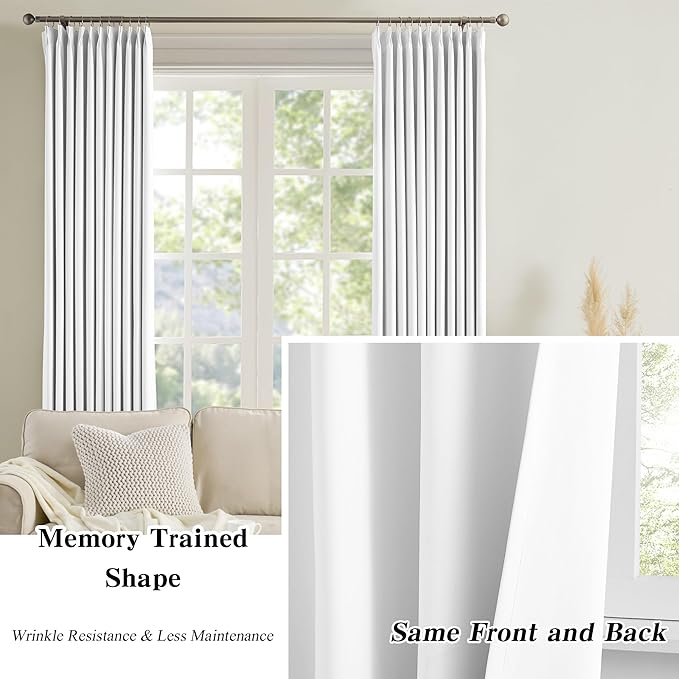 KEQIAOSUOCAI Extra Long Pleated Curtains 120 Inches Long 10 ft Length, Luxury - Image 6