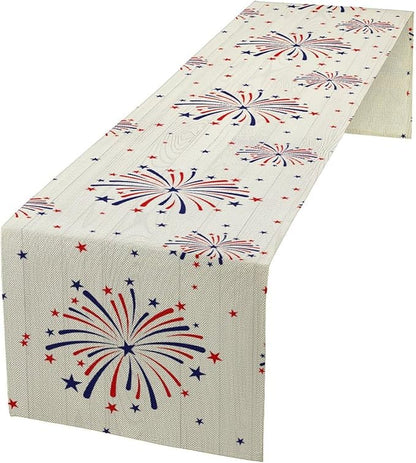 Fireworks Table Runner, 4th of July Patriotic Memorial Day American by Unknown