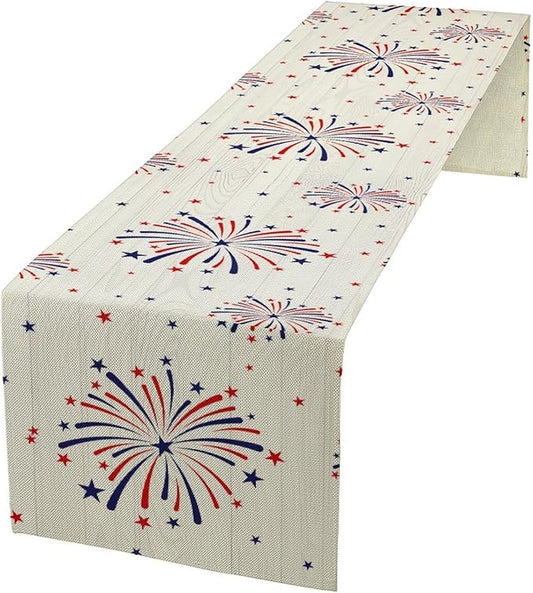 Fireworks Table Runner, 4th of July Patriotic Memorial Day American by Unknown