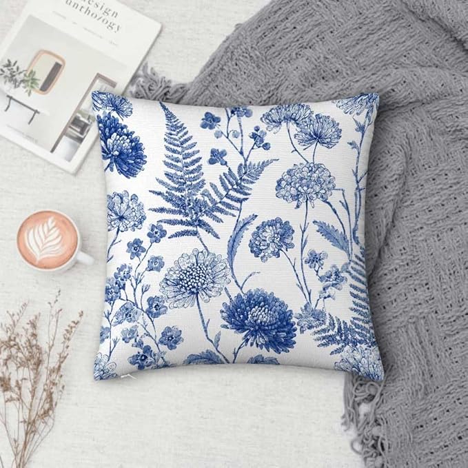 Throw Pillow Covers 18x18 Set of 2, Summer Floral Cushion Covers, Decorative - Image 4