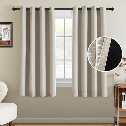 H.VERSAILTEX 90% Blackout Linen Curtains 63 Inches Long by HVERSAILTEX