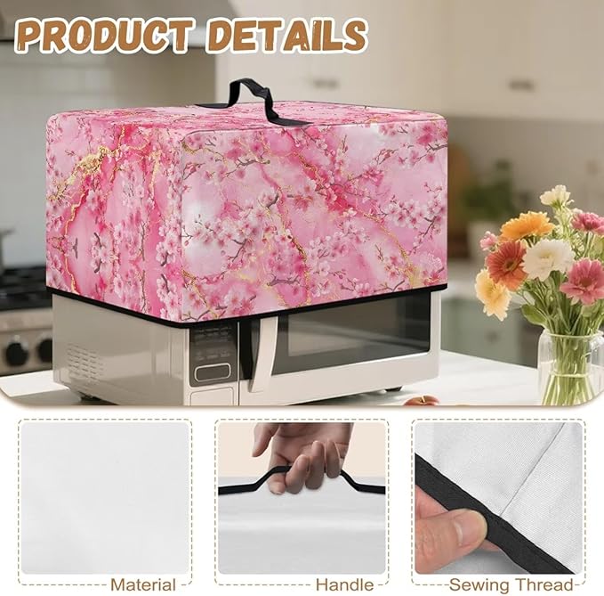 Microwave Oven Cover, Marble Flower Dustproof Machine Protector Decorative - Image 7