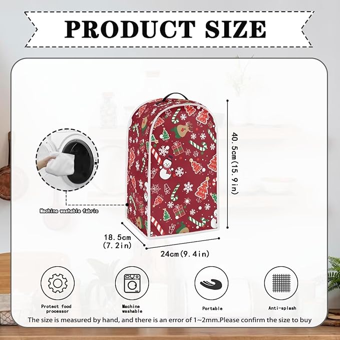 Talayituse Snowman Deer Tree Print Blender Dust Cover, Fingerprint Protection - Image 3