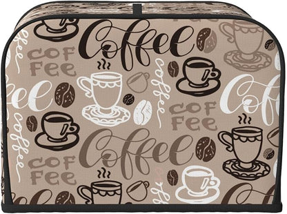 Brown Coffee Pattern 4 Slice Toaster Cover, Waterproof Toaster Dust Cover Bread - Image 3