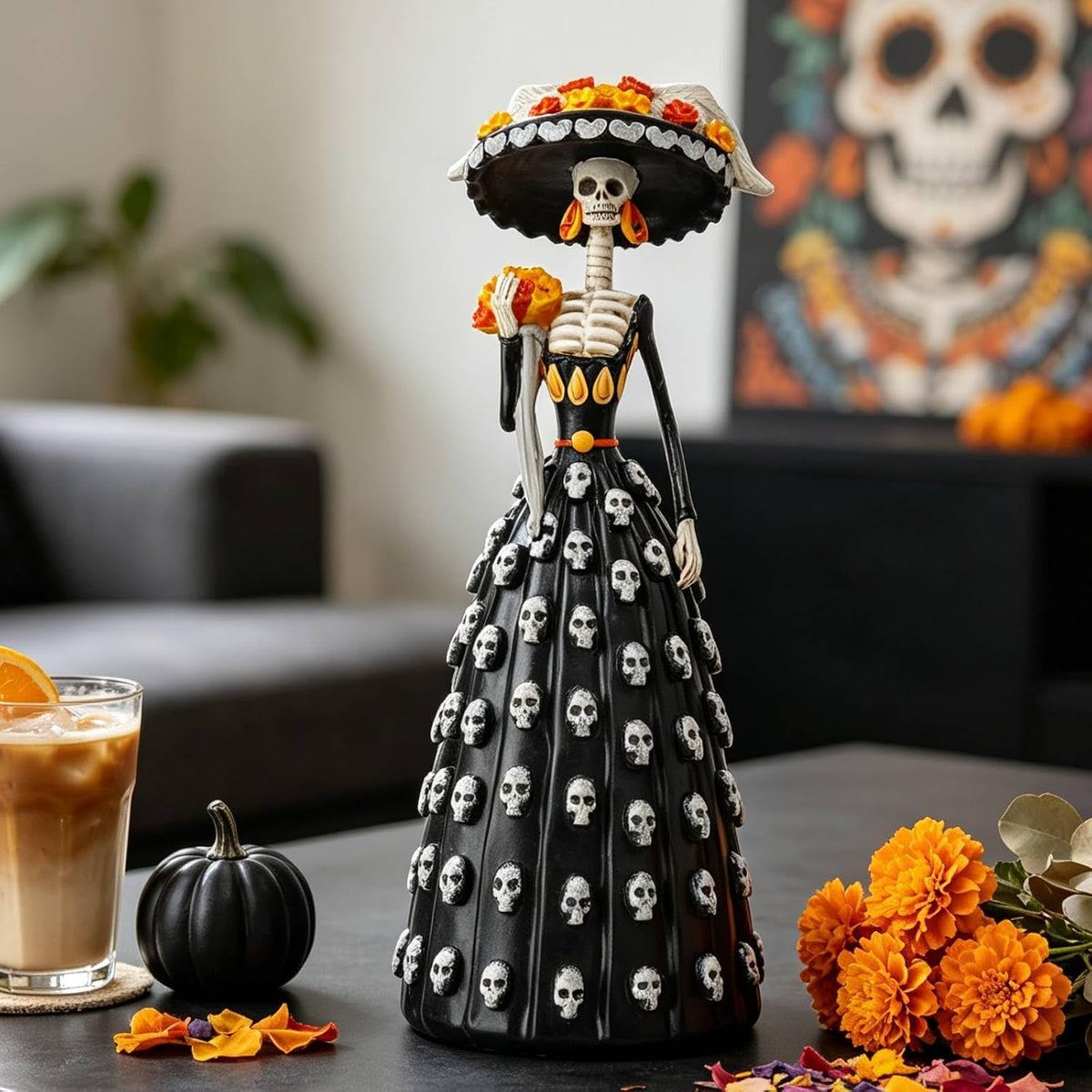 Newman House Studio Halloween Decorations - Mexico Catrina Skeleton Lady