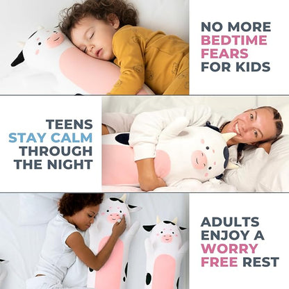 Cow Print Plush Body Pillow for Kids | Long Stuffed Animal Cuddle Pillow | Soft - Image 4