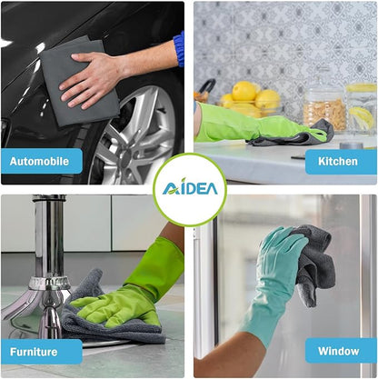 AIDEA Microfiber Cleaning Cloth Grey 50PK, Microfiber Towels - Image 4