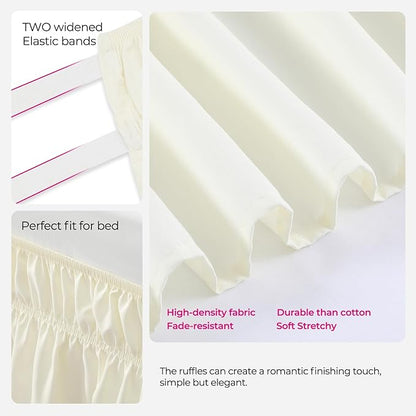 RIMELA Bed Skirt King Size 12 Inch Drop, Wrap Around Elastic Bedskirt Solid - Image 8