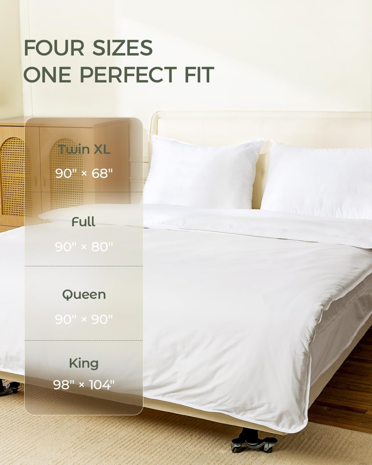 faunna 100% cotton duvet cover dust mite bed, front angle view